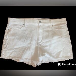 Loft White Denim Shorts SZ 14